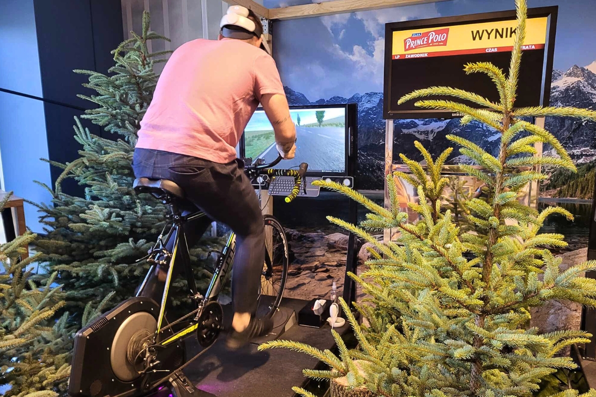 symulator jazdy rowerem po mieście VR wynajem