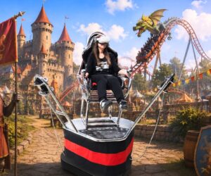 roller coaster na sredniowiecznym zamku ze smokami i rycerzami VR wynajem